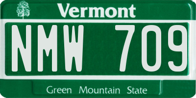 VT license plate NMW709