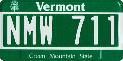 VT license plate NMW711