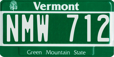 VT license plate NMW712