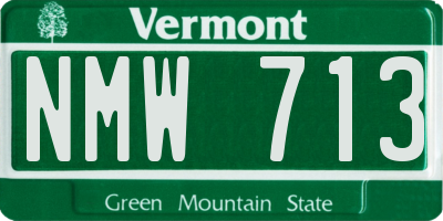 VT license plate NMW713