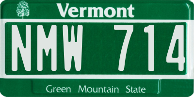 VT license plate NMW714