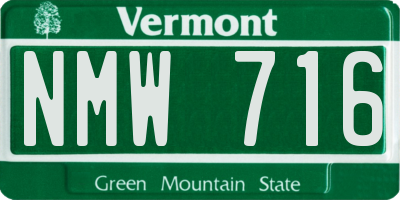 VT license plate NMW716