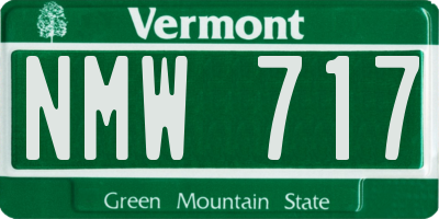 VT license plate NMW717