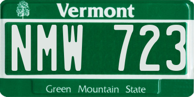 VT license plate NMW723