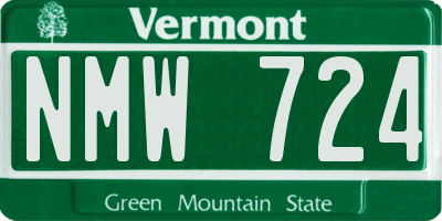 VT license plate NMW724