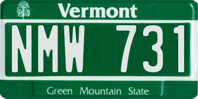 VT license plate NMW731