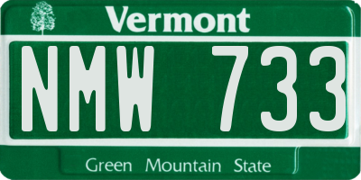 VT license plate NMW733