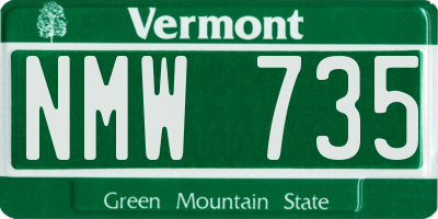 VT license plate NMW735