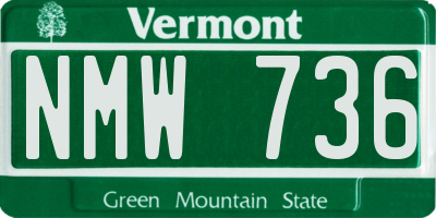 VT license plate NMW736