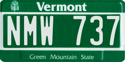 VT license plate NMW737
