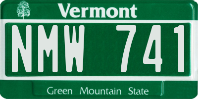 VT license plate NMW741