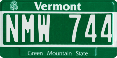 VT license plate NMW744