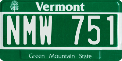 VT license plate NMW751