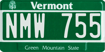 VT license plate NMW755