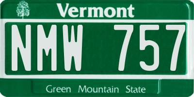 VT license plate NMW757