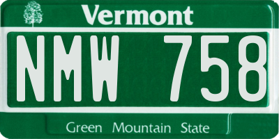 VT license plate NMW758