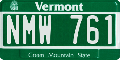 VT license plate NMW761