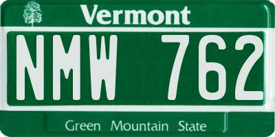VT license plate NMW762