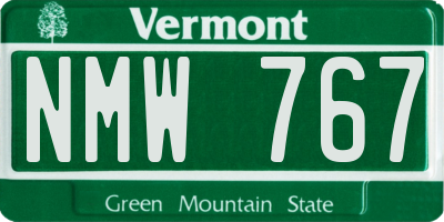 VT license plate NMW767