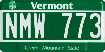 VT license plate NMW773