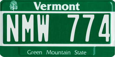 VT license plate NMW774
