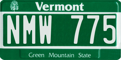 VT license plate NMW775