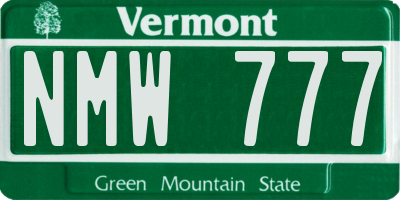 VT license plate NMW777