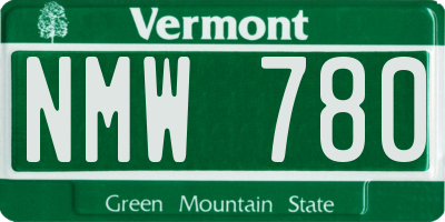 VT license plate NMW780