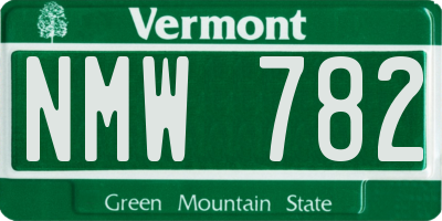 VT license plate NMW782