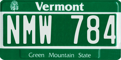 VT license plate NMW784