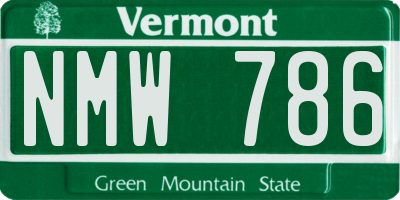 VT license plate NMW786