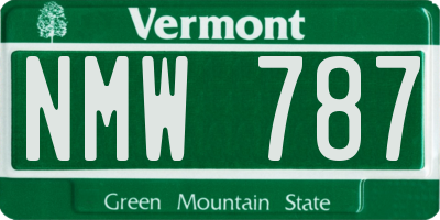 VT license plate NMW787