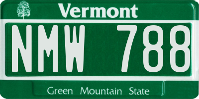 VT license plate NMW788