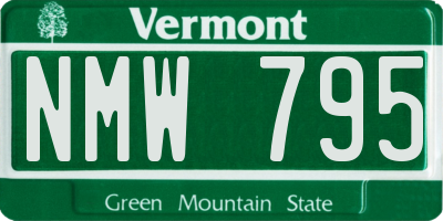 VT license plate NMW795
