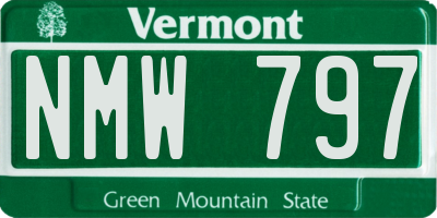 VT license plate NMW797