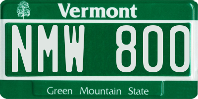 VT license plate NMW800