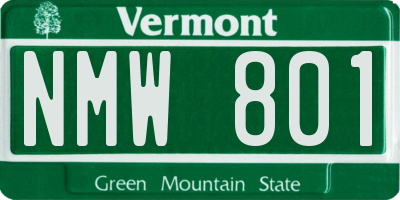 VT license plate NMW801