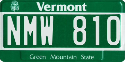 VT license plate NMW810