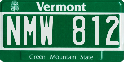 VT license plate NMW812