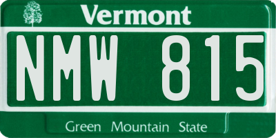 VT license plate NMW815