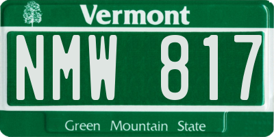 VT license plate NMW817