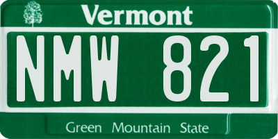 VT license plate NMW821