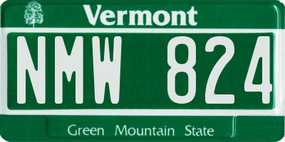 VT license plate NMW824