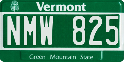 VT license plate NMW825