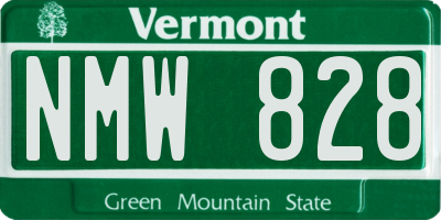 VT license plate NMW828