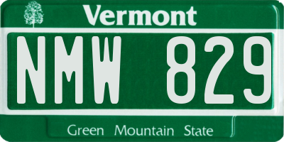 VT license plate NMW829