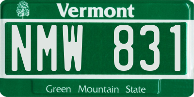 VT license plate NMW831
