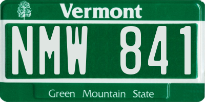 VT license plate NMW841
