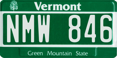 VT license plate NMW846