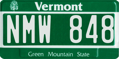 VT license plate NMW848